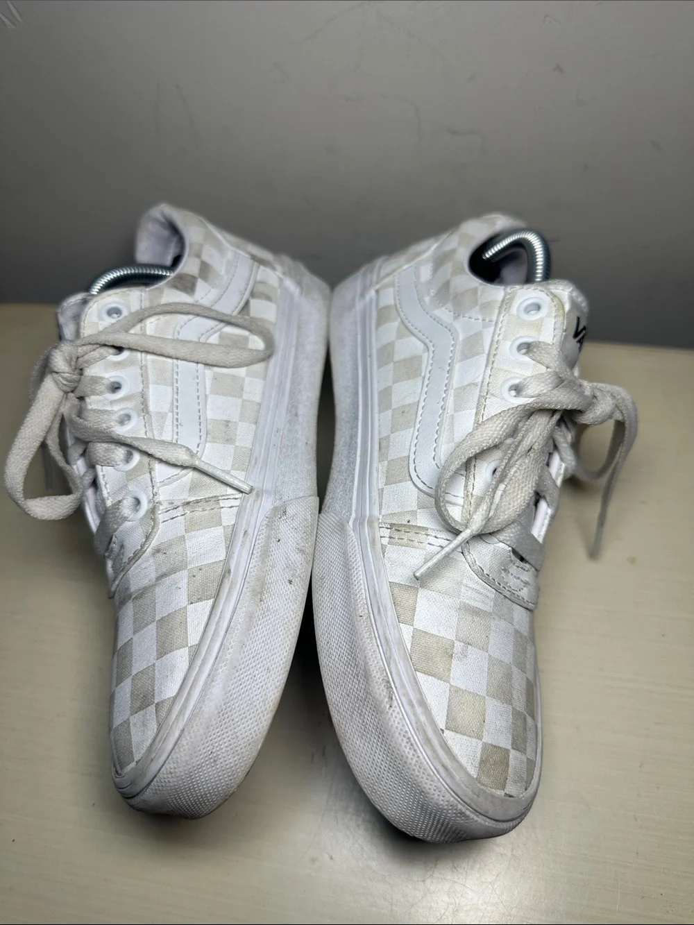 Vans Checkerboard Low-Top Sneakers - White/Cream
